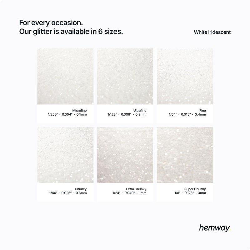Hemway Glitter for Resin 500g White Iridescent Metallic Crystals for Epoxy Craft Flakes Tumblers Wax Melt - Image 3
